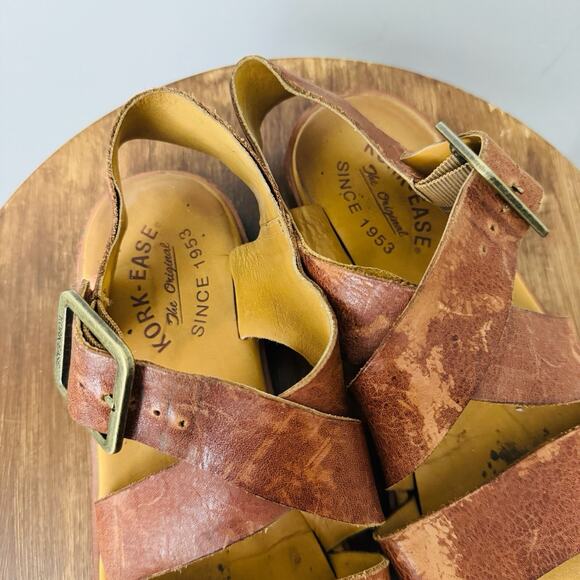 Kork-ease Nara Tan Leather Strappy Flat Sandals Women’s Size 7 - Picture 9 of 11